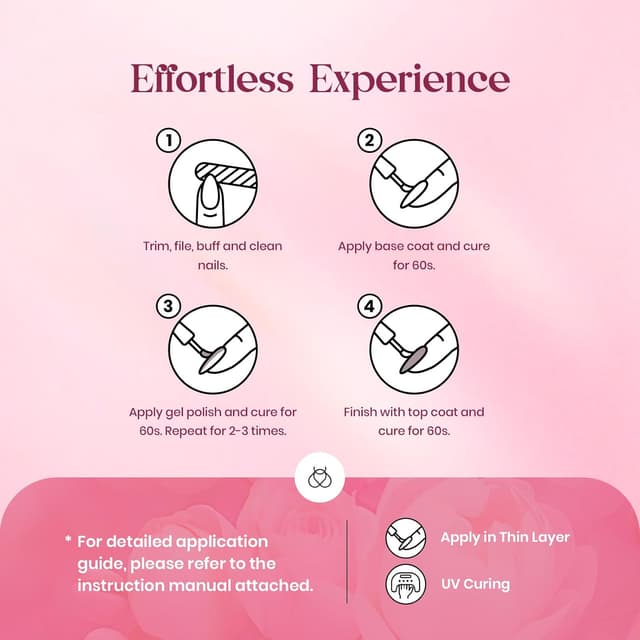 Thumbnail 6 de Beetles Jelly UV Gel Nagellack Set mit 6 Farben (transluzente Nude-Farben) – Jelly Gel Polish für UV/LED