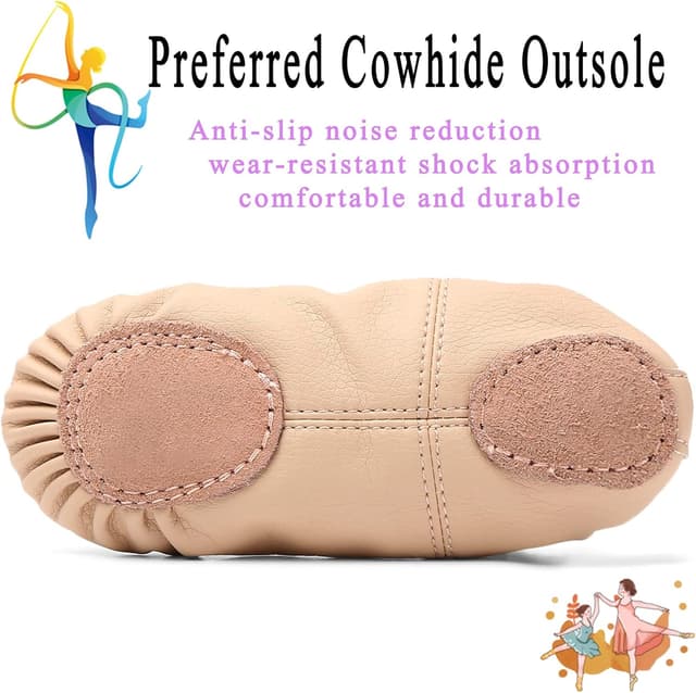 Detalle 2 de TETSUO Girls Ballet Shoes – Indoor ballet flats for toddlers and kids