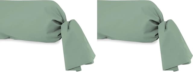 Detalle de Soleil d’ocre taie de traversin en coton 57 fils blanc 45x185 cm