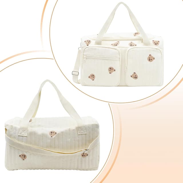 Detalle de PinDaito Large Baby Changing Bag & Hospital Maternity Bag in Cotton with Embroidery