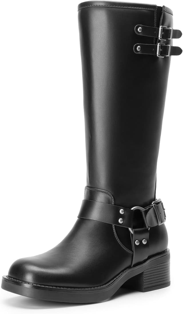 Detalle de DREAM PAIRS Knee High Combat Boots with Buckles