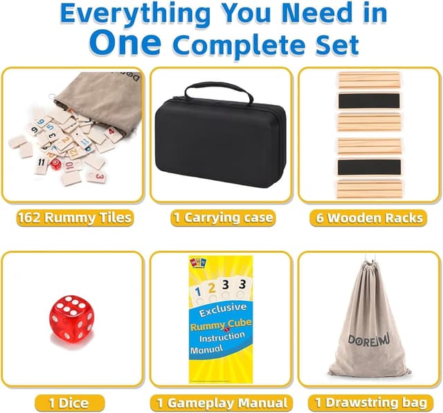 Thumbnail 5 de Doreimi Upgraded Rummy Cube Game Set 162 tiles ๐ฒ