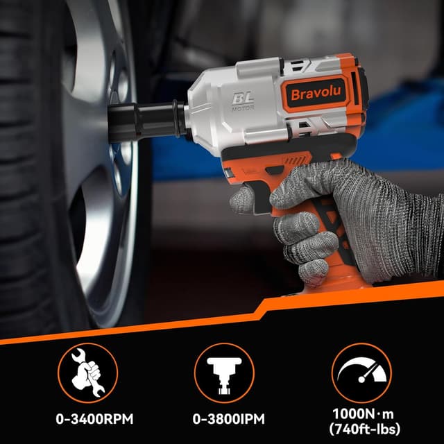 Detalle 2 de Clé à chocs sans fil 21V 1000N.m Bravolu