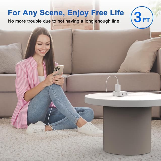 Thumbnail 6 de iPhone Fast Charging 20W USB-C Charger + 2Pack 3FT Woven Cable (USB-C to USB-C)