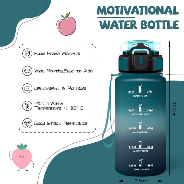 Detalle de Trinkflasche 500 ml mit Strohhalm für Kinder – auslaufsicher, mit Reinigungsbürsten
