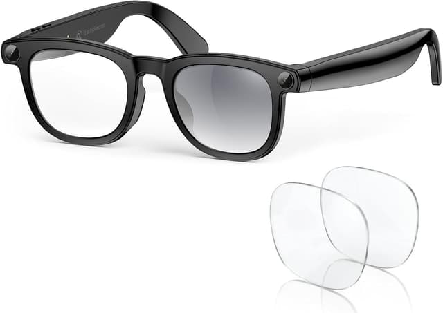 Detalle de EarlySincere Smart Glasses with 8MP 4K POV Camera, Bluetooth Audio, and AI Assistant