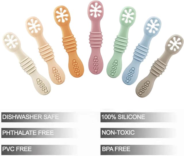 Thumbnail 2 de PandaEar 7 Pack Silicone Weaning Spoons 4-6 Months