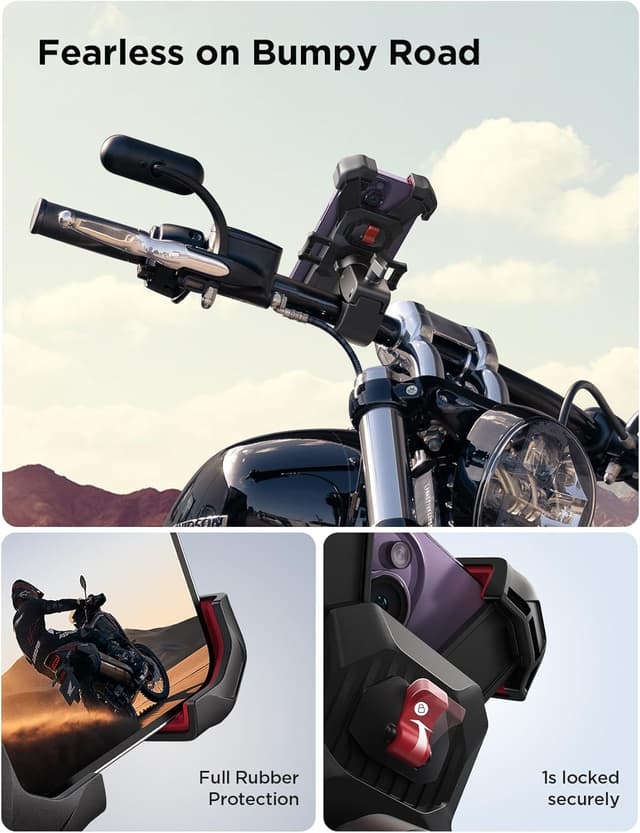 Thumbnail 4 de JOYROOM Motorcycle Phone Mount 100mph anti-shake