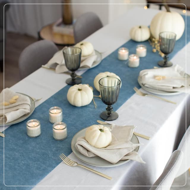 Thumbnail 6 de 100%Mosel Vlies TischlĂ€ufer Rauchblau 30 cm đ