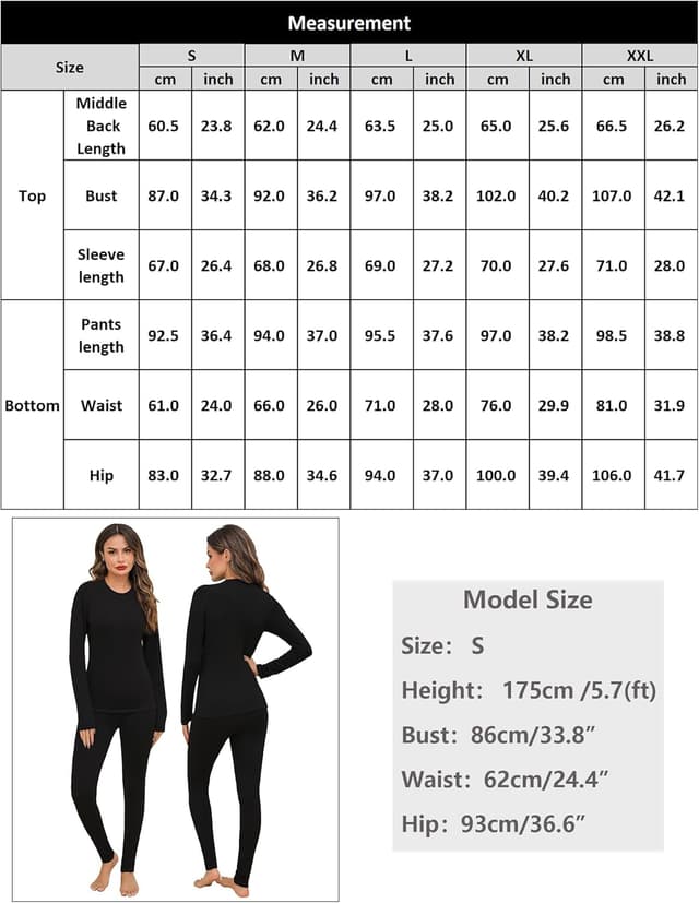 Detalle 2 de Completo intimo termico donna Terecey: maglia a maniche lunghe e leggings/pantaloni per l’inverno