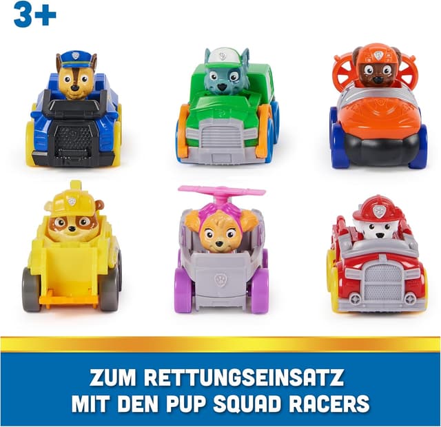 Detalle 2 de PAW Patrol Fahrzeug Set Pup Squad Racers, 6-teilig