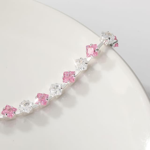 Detalle de Esmoly bracciale tennis da donna in argento con chiusura regolabile, zirconi 5A e 12 pietre di nascita