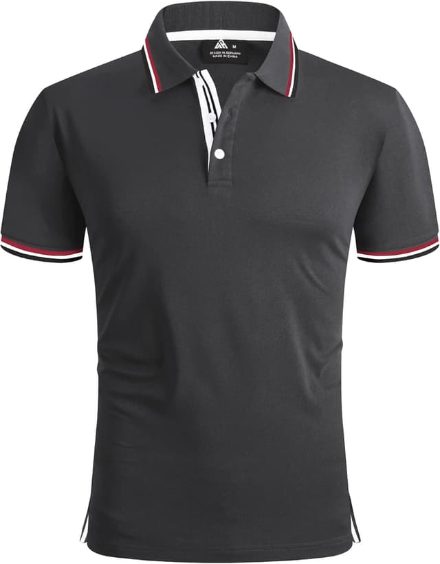 Detalle de SwissWell Poloshirt Herren Kurzarm atmungsaktiv mit 4-Wege-Stretch für Golf, Tennis und Freizeit