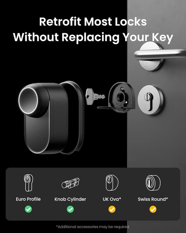 Detalle 2 de SwitchBot WiFi Smart Lock Ultra with Touchscreen Keypad (Fingerprint, Matter & voice support)