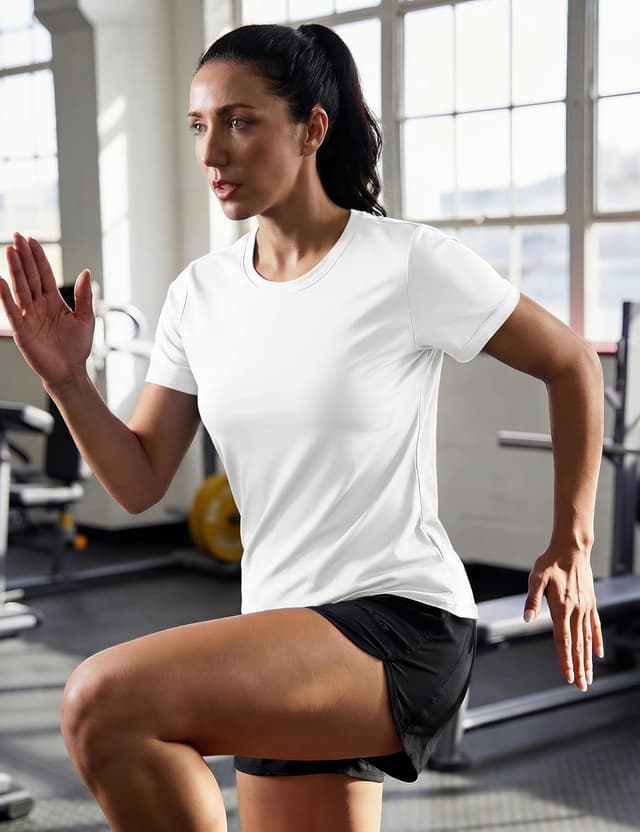 Detalle de TACVASEN Women’s Short Sleeve Workout Shirts with UPF 50+ Sun Protection