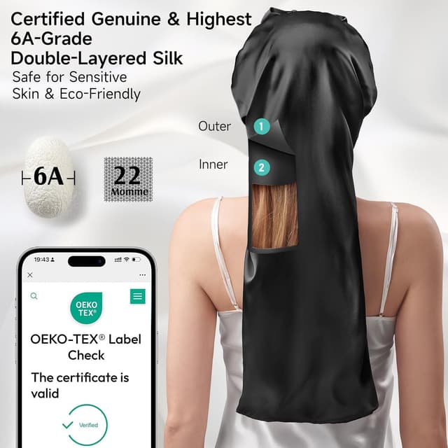 Thumbnail 1 de Umisleep 22 Momme Seidenschlafmütze 68 cm 🧖♀