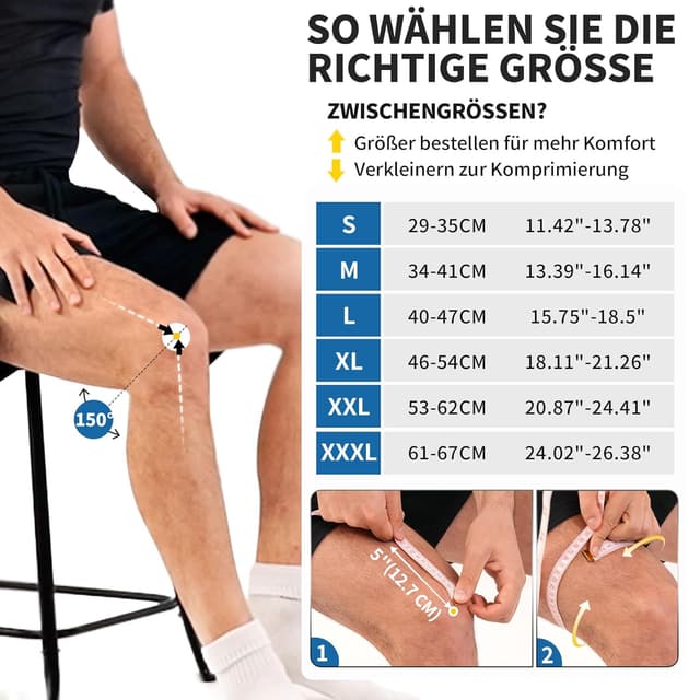 Thumbnail 1 de CAMBIVO Kniebandage für Damen & Herren (2X) mit PMMA-Seitenstabilisatoren und Patella-Polster – Kniesupport für Sport & Alltag