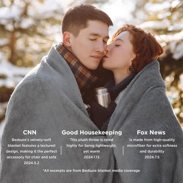 Detalle 2 de Bedsure Fleece Throw Blanket 130x150 cm 🛋