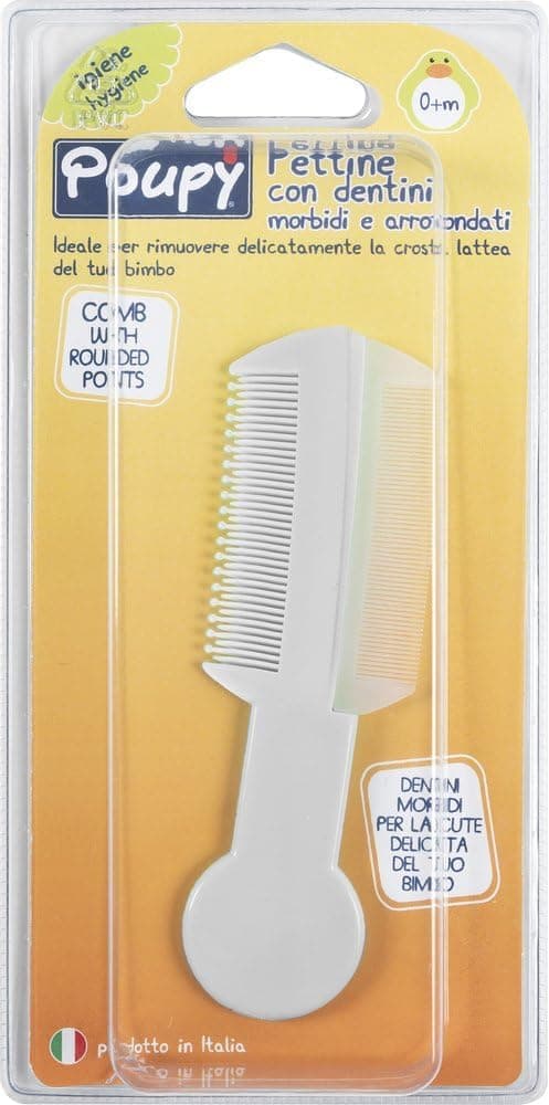 Detalle 2 de Poupy Peigne à dents souples pour jeunes enfants : retirer délicatement la croûte de lait