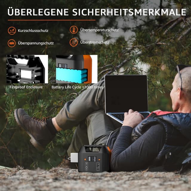 Detalle 2 de SinKeu Tragbare Powerstation 99Wh (150W) – Solar Generator mit 230V AC, USB-C und 12V-Zigarettenanzünder-Port