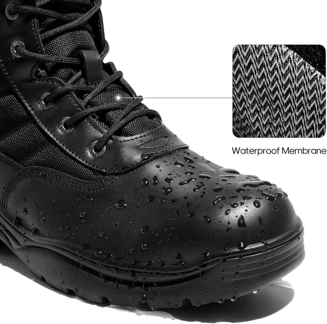 Detalle de NORTIV 8 Stivali da lavoro tattici militari impermeabili per uomo (anfibi da moto e trekking)