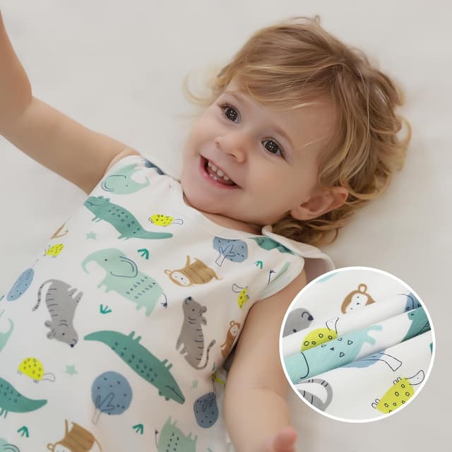 Thumbnail 6 de Mosebears Sacco nanna in cotone 0,5 tog per neonati 18-24 mesi, con cerniera a doppio cursore