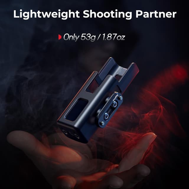 Detalle de SMALLRIG Adaptateur d’extension pour DJI Osmo Pocket 3 — demi-cage avec filetage 1/4”-20 et support rails OTAN