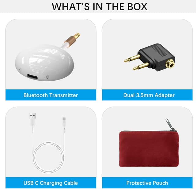 Thumbnail 6 de Flugzeug Bluetooth 5.3 Audio Transmitter 20h