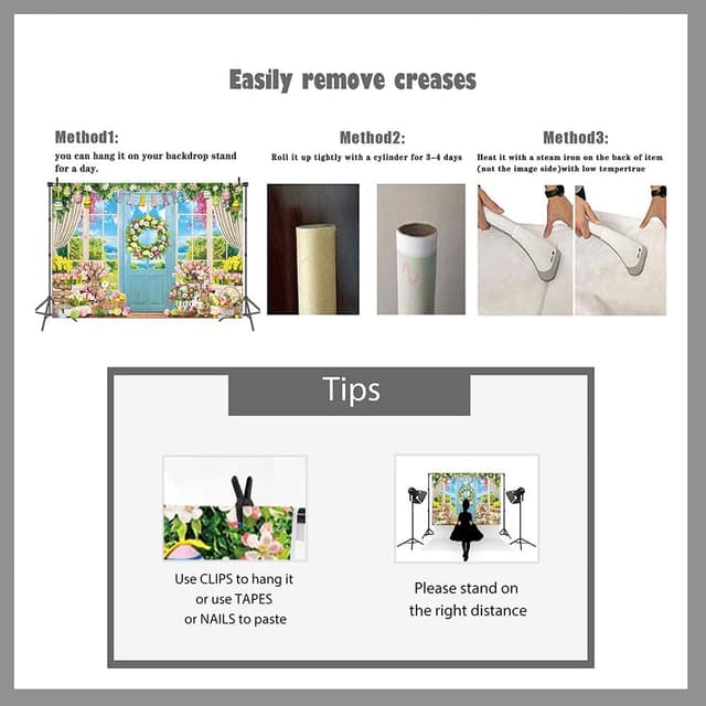 Thumbnail 5 de Spring Easter Backdrop Rabbit Colorful Eggs