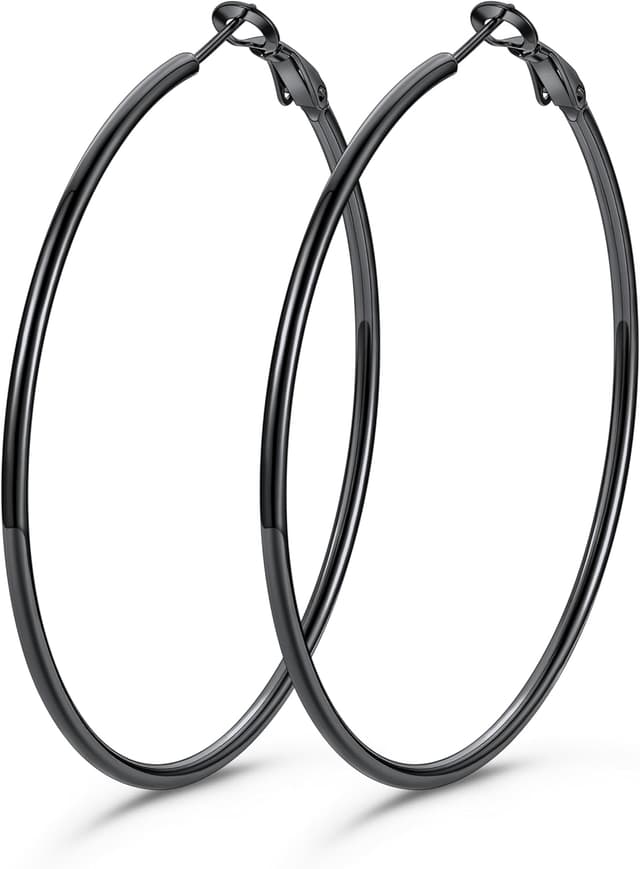 Detalle de GoldChic Créoles noires acier 10 g