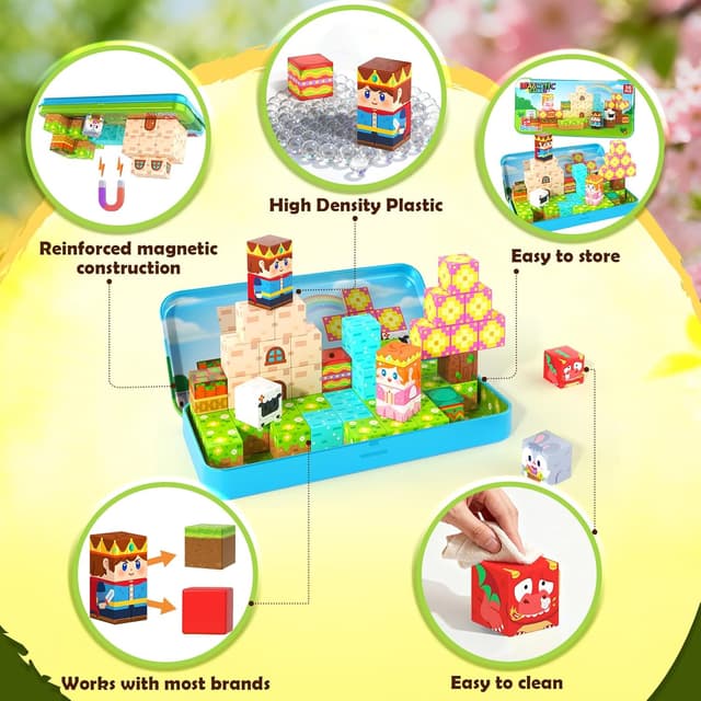 Detalle 2 de Mini Magnetic Blocks Travel Set 36 Pieces