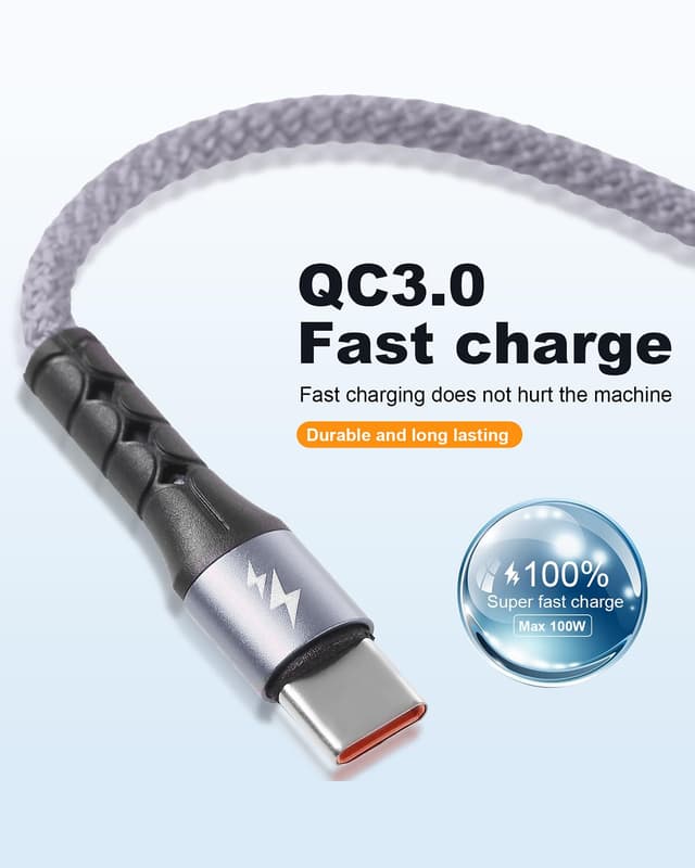 Detalle de SIQIWO USB Typ-C Kabel 1,2 m mit QC 3.0