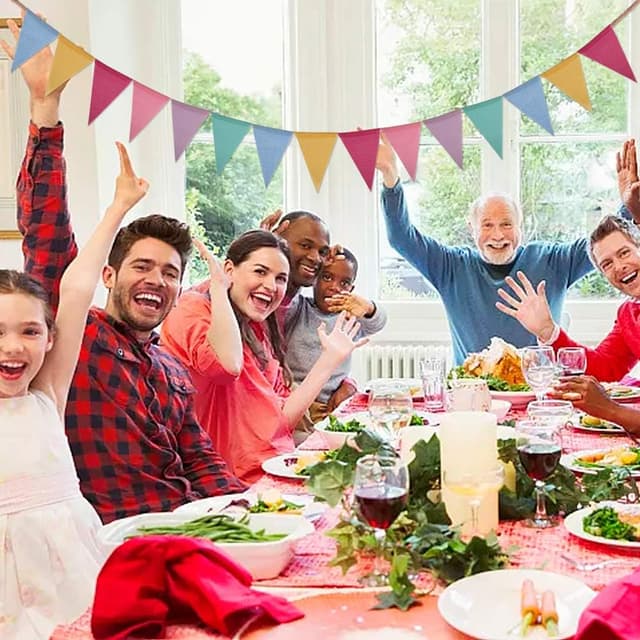 Thumbnail 6 de Crislove Wimpelkette 5M Mehrfarbig Dreieck-Flaggen