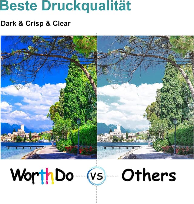 Detalle de WORTHDO kompatible Tintenpatronen 580/581 XXL im 5er-Pack für Canon Pixma TR8550 & TS-Serie