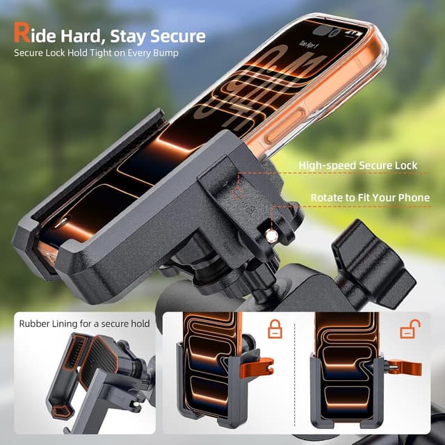 Thumbnail 3 de Marsrider All-New Motorcycle Phone Mount 98%