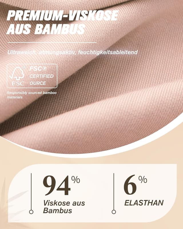 Detalle de Gladbecke Bambus Unterhosen Slips (5er Pack) – damenfreundlich, weich & etikettenfrei