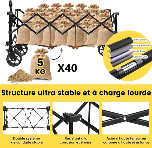 Thumbnail 3 de Sekey XXXL Chariot de Transport Pliable 300L
