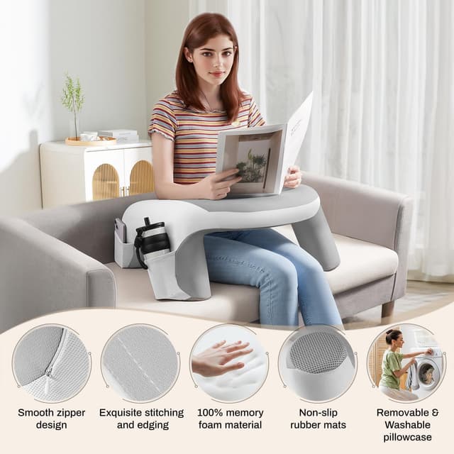 Thumbnail 5 de WOGAHEV Laptop Lap Desk with Memory Foam Armrest ๐