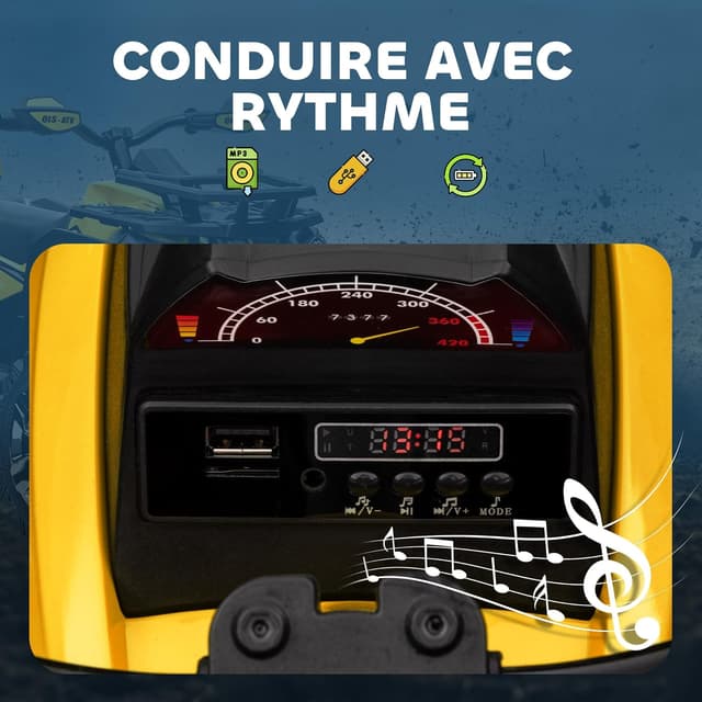 Thumbnail 4 de HOMCOM Quad Buggy Électrique Enfant 12 V 8 km/h