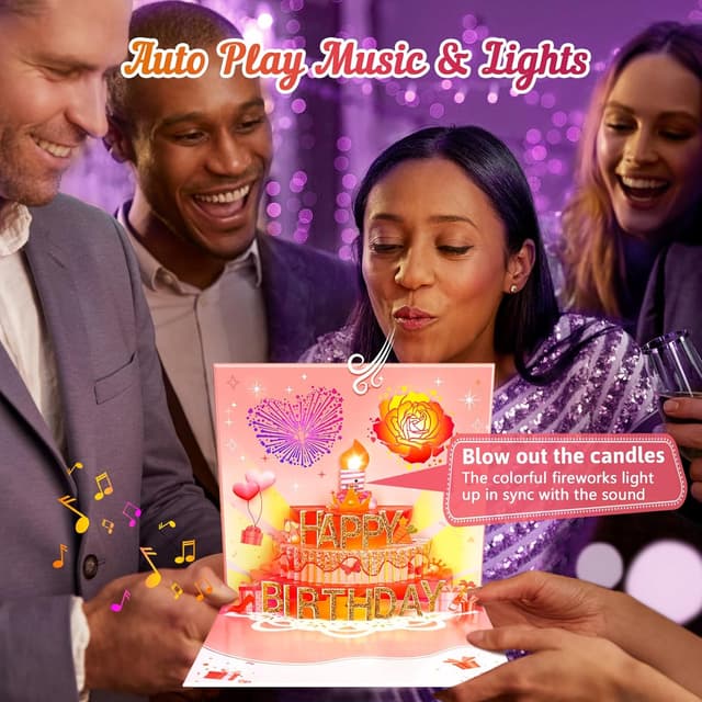 Detalle de Pop up Music Birthday Card 7.1 inch