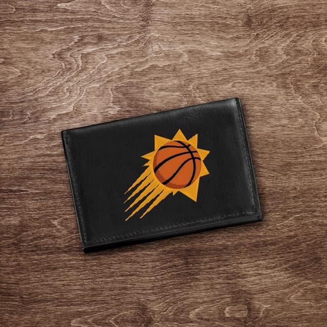 Detalle de Rico Industries NCAA Standard Embroidered Tri-Fold Wallet (Black Leather)