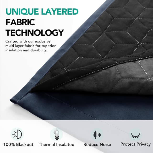 Thumbnail 2 de Deconovo 280x160 Rideau occultant bleu marine