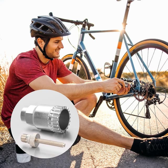 Detalle de TBoonor Fahrrad-Innenlagerschlüssel (Kurbelausdrücker) 24 mm, 20 Zähne – Werkzeug zum Abziehen der Kurbel