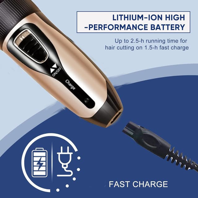 Detalle 2 de HEEYoo rechargeable hair clippers with 4 combs