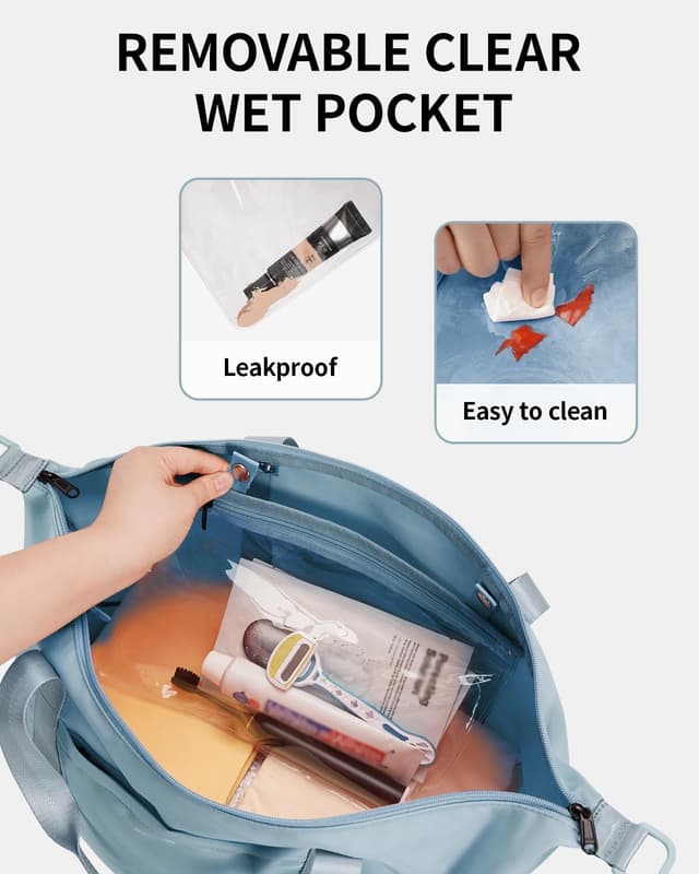 Detalle 2 de ECOHUB 20L Handgepäck Tasche 40×20×25 cm für Ryanair – faltbar mit abnehmbarer Nass-Tasche (Grau)