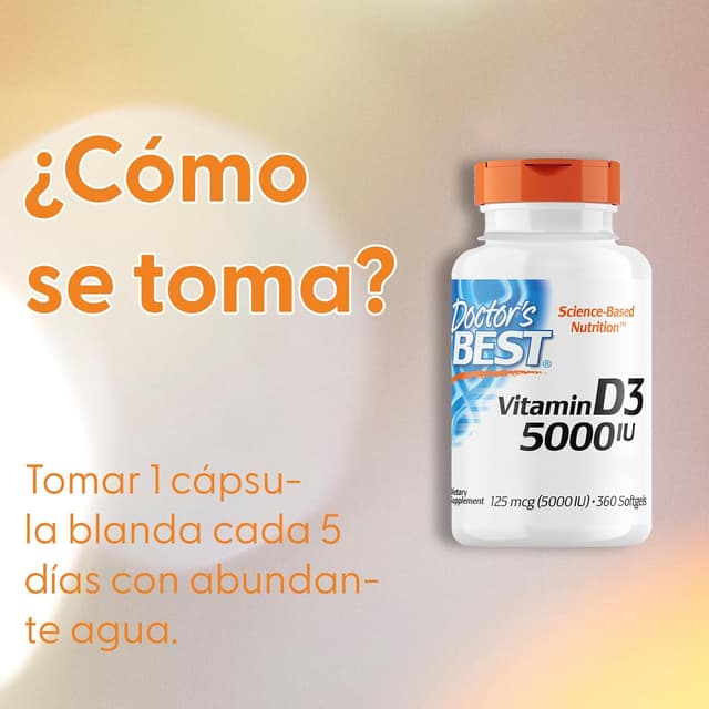 Thumbnail 5 de Doctor's Best Vitamina D3 5.000 UI, Dosis Depot, 360 Cápsulas🌱
