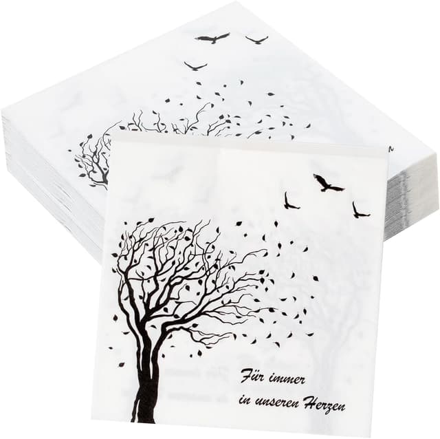 Thumbnail 6 de 50 Stück Servietten zum 50. Geburtstag – Schwarz/Gold Deko 1976–2026 mit „Schön dass du da bist“