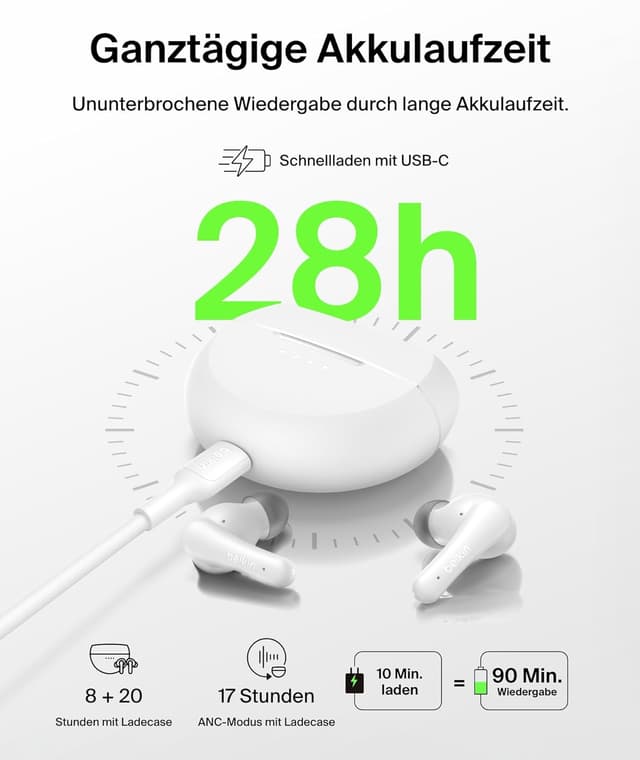 Thumbnail 2 de Belkin SoundForm Rhythm ANC Earbuds