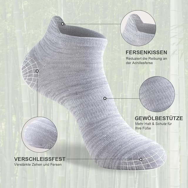 Detalle de Niorasen Bambus Sneaker Socken 6 Paar 37-46