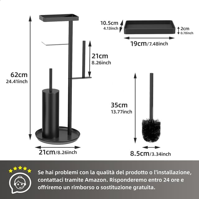 Detalle de Susswiff porta carta igienica nero 2 rotoli